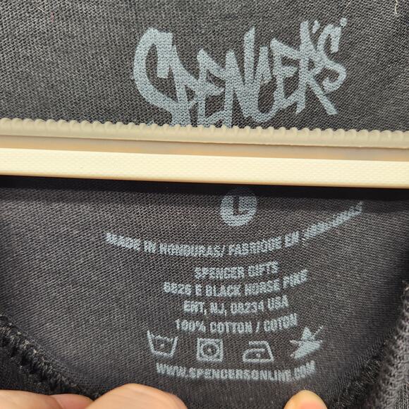 NWT Spencer's Black Novelty "My parents said I could..." Funny T-Shirt Men's L - Picture 3 of 7